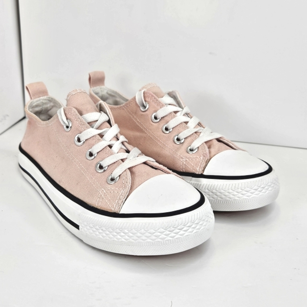 Bella & Birdie Girls Pink Low-Top Sneakers Kids Casual Canvas Shoes Size 4